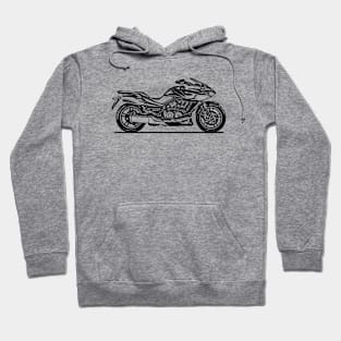 DN 01 Motorcycle Sketch Art Hoodie